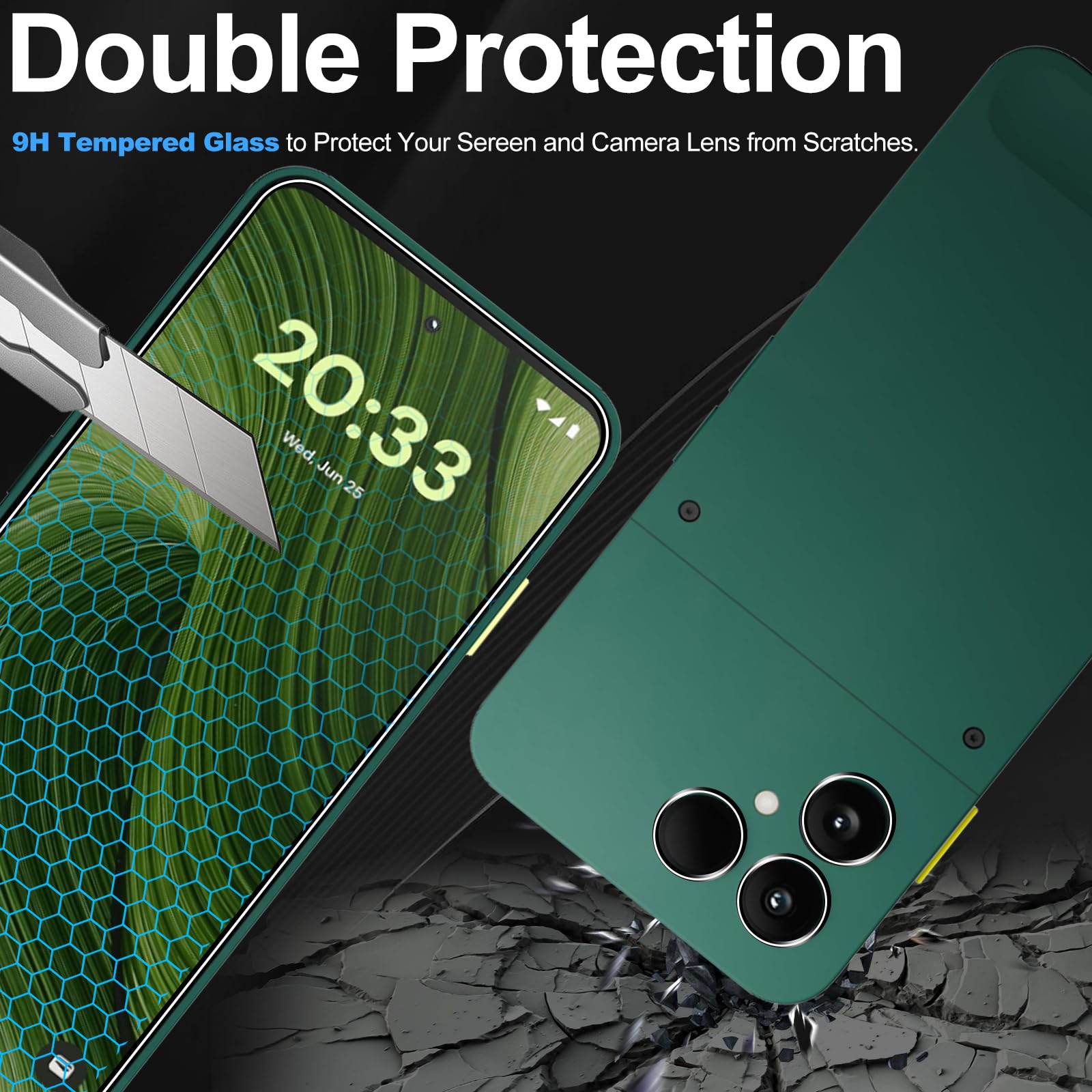 Protection écran Verre Trempé + Film Caméra Pour Fairphone 6 - 2 Pièces Chaque, Dureté 9H, Revêtement Oléophobe