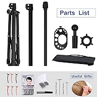 Vista 23 de Klvied Soporte reforzado para peluca, trípode y cabeza de maniquí, soporte ajustable para entrenamiento de peluquería cosmetología con T con gorras