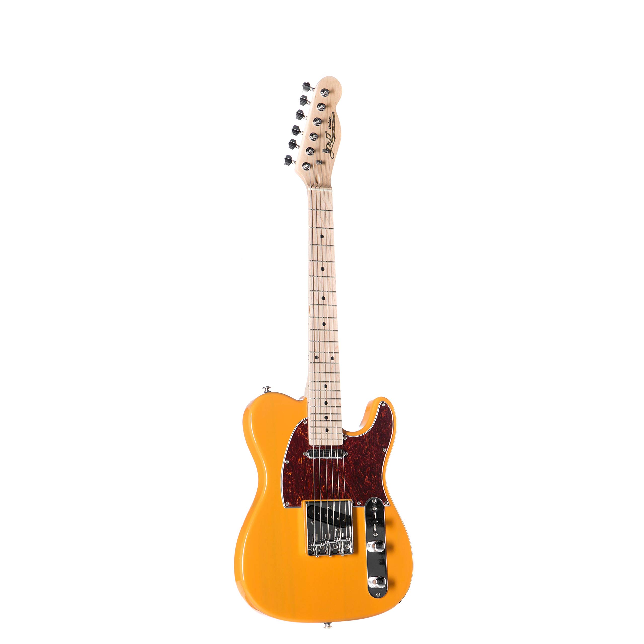 J & D E-Gitarre im TL-MINI-Stil mit Erle-Korpus, Ahorn-Hals, Keramik Single Coil, Butterscotch Blonde, Vintage Style