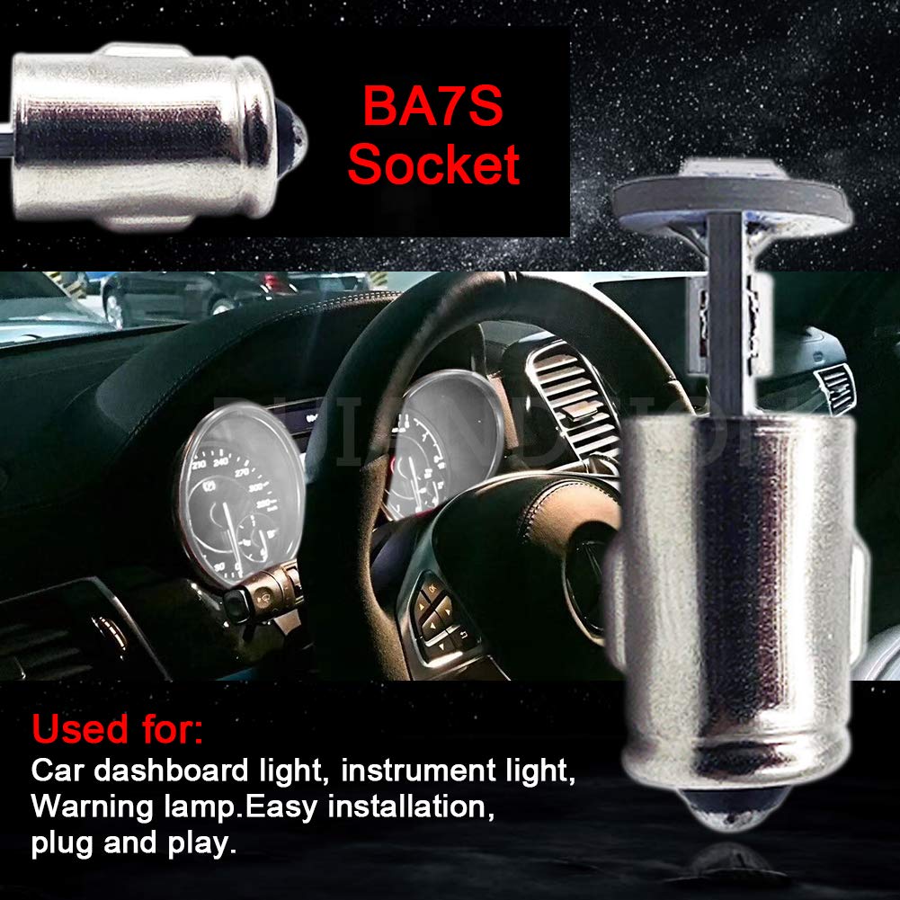 10 LED BA7S Bulbs 12V White - For Speedometer Instrument Lighting, 3000K Warm White