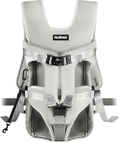 PetBonus Mochila transportadora para perros con patas hacia afuera, transportadora de pecho de perro de fácil ajuste para perros medianos y