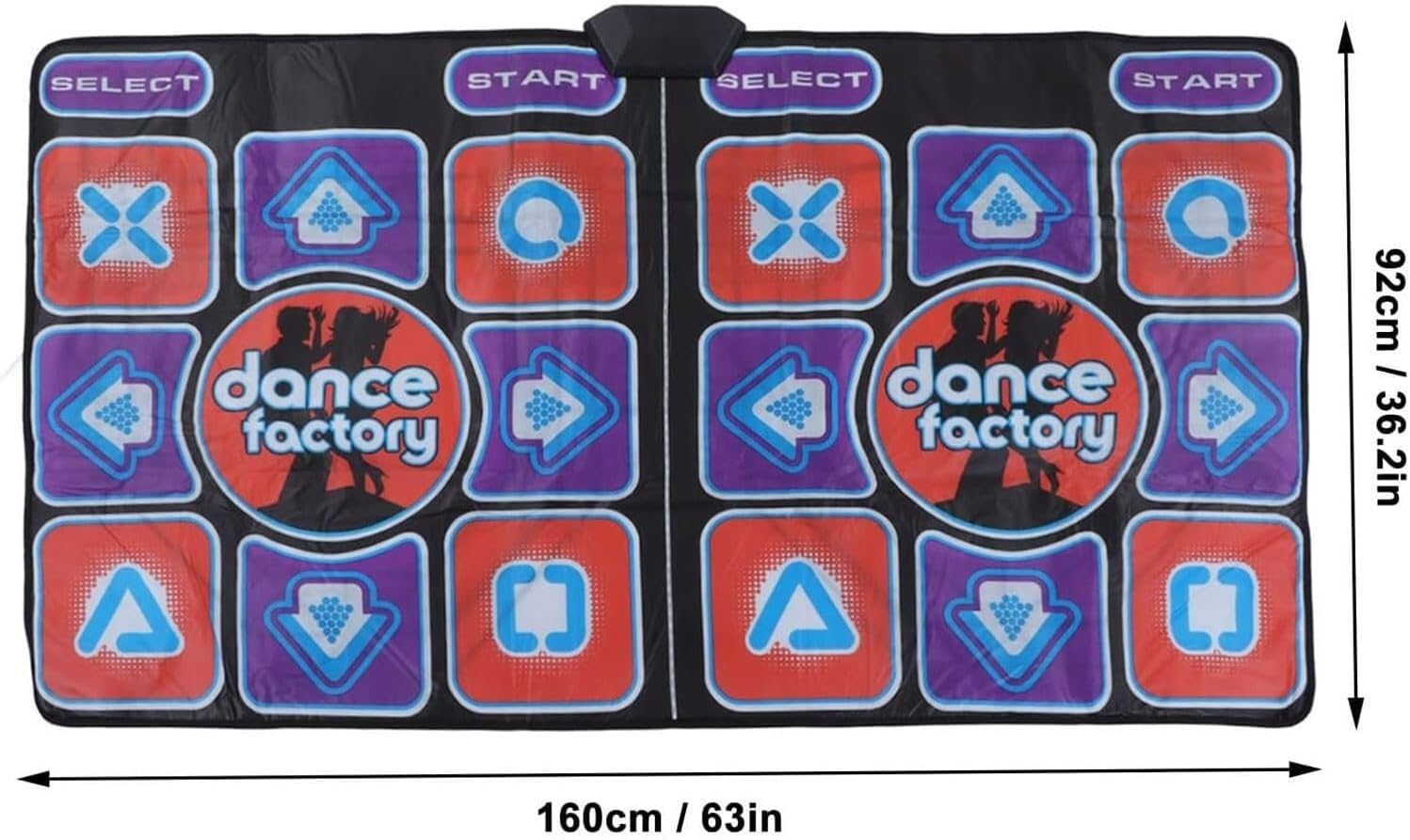 Wireless Double Dance Mat, Multi Function Electronic Yoga Fitness Pads, for TV PC, Non Slip Running Game Mat for Kids Adults, Gifts for Girls Boys, 2 Motion Controller