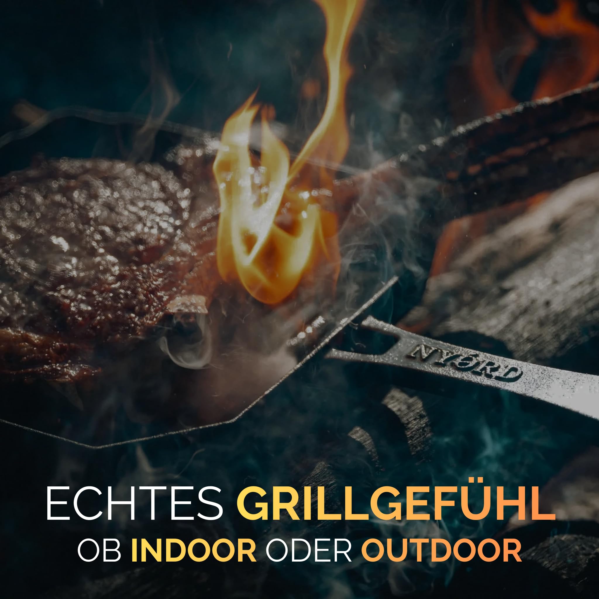 NYORD Gusseisenpfanne mit Grillrillen [TESTSIEGER] | Cast Iron BBQ Grillpfanne | Steakpfanne aus Gusseisen mit Ausgießer | Für Induktion, Ceran, Gas & Outdoor Grill | Ofenfest