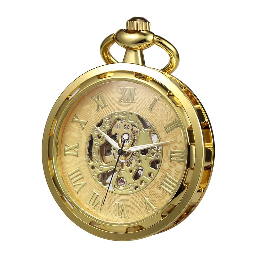 【稼動品】Aroma 手巻き スケルトン 懐中時計 チェーン付き⭐️ 楽天市場】気楽 手巻き式 スケルトン 懐中時計 ゴールド