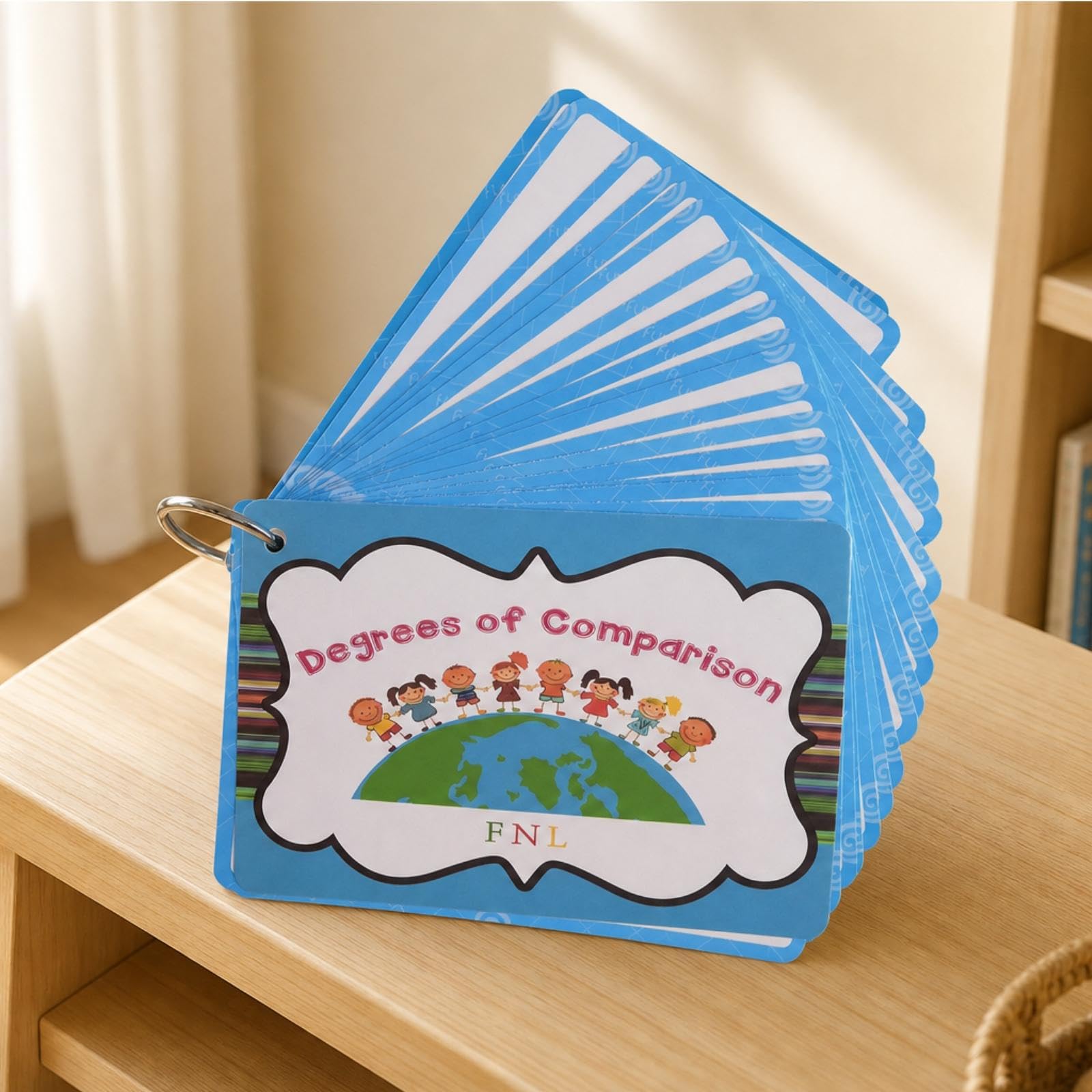 4 Carte Bambini Schede Didattiche Carte Lessico Flashcard Inglese Educative con Angoli Sicuri per Esercizi su Comparativ, 5 Pezzi