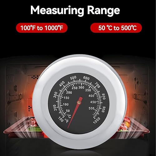 Miniatura 5 de Termómetro de horno de 100 ~ 1000 ℉, medidor de termómetro de lectura instantánea de acero inoxidable para hornear, horno eléctrico, ahumador,