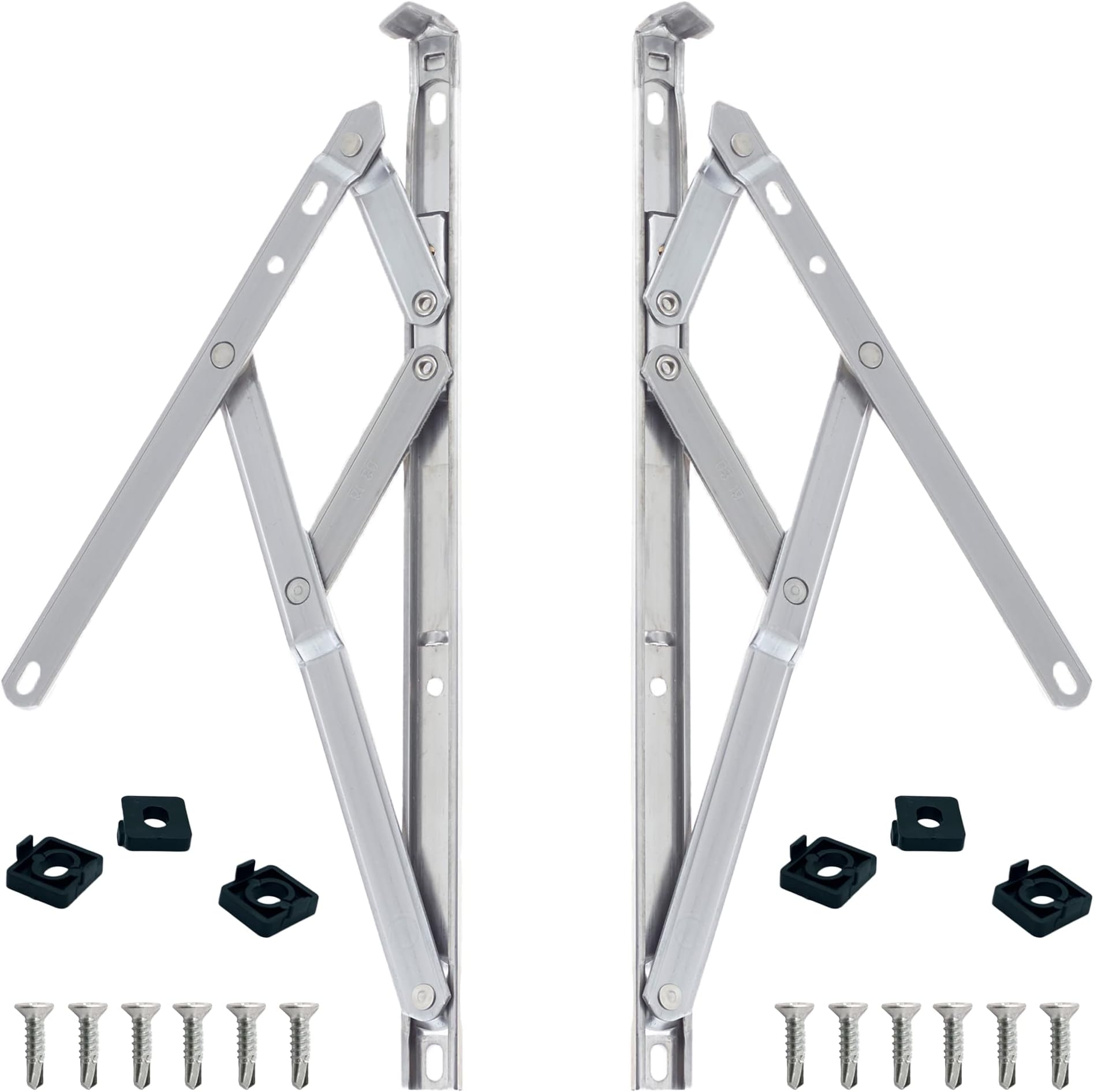 UPVCSTORE uPVC Universal Window Hinge Kit Double Glazing Friction Stay PVC 13mm 17mm Stack 24 inch Non Handed Stainless Steel