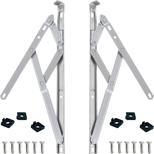 uPVC Universal Window Hinge Kit Double Glazing Friction Stay PVC 13mm 17mm Stack 12 inch High Quality Non Handed Stainless Steel