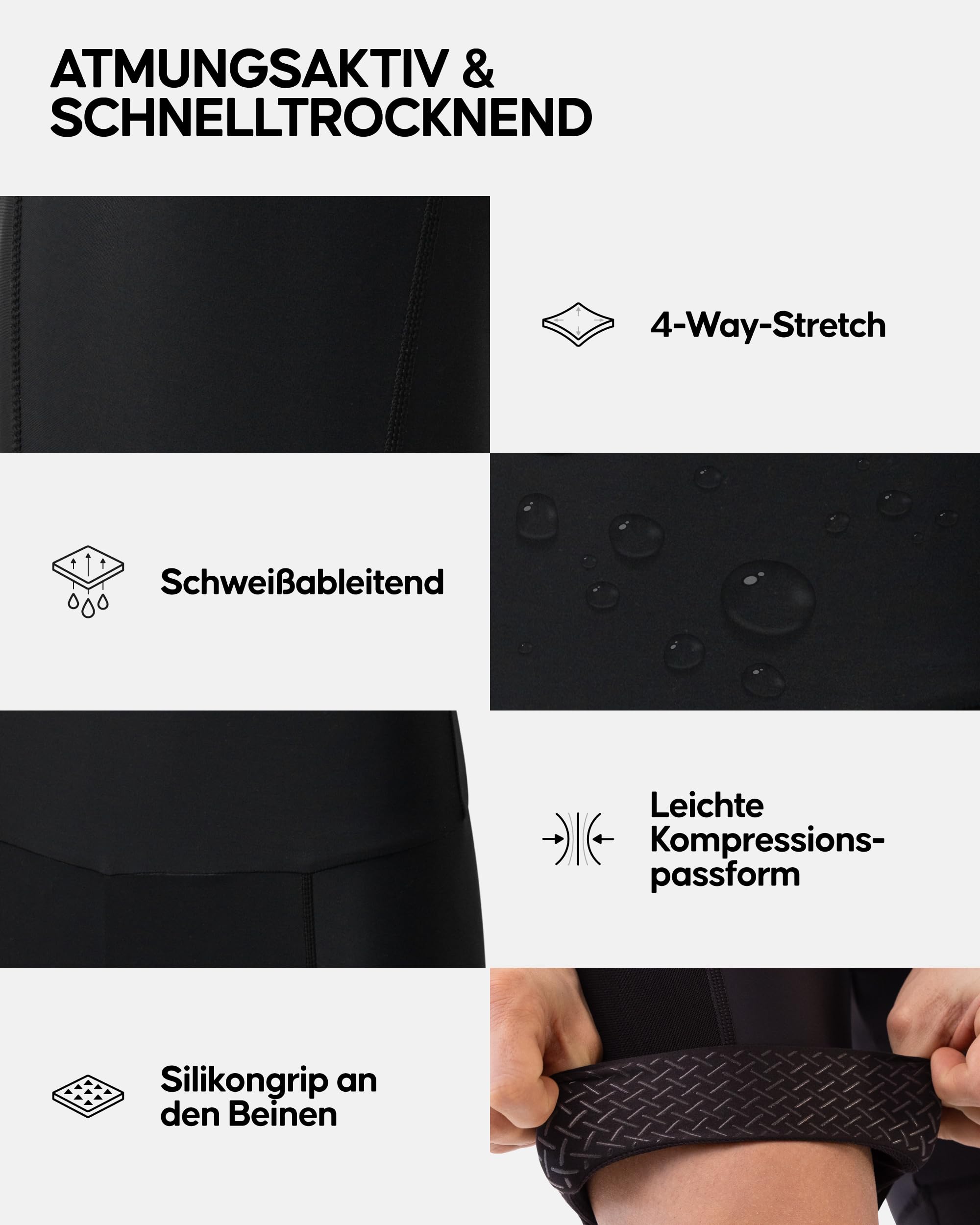 DANISH ENDURANCE Kurze Radlerhose Herren, Fahrradhose Herren Gepolstert, Schnelltrocknende MTB Shorts, 3D Pro Sitzpolster, Fahrradbekleidung
