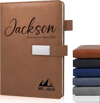 Custom Notebooks PU Leather Journal Engraved Name or Initials Personalized Gift for Business, College, Travel, Work Journaling Notebooks for Writing Journal for Women, Men, Teens Engraved