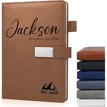 Custom Notebooks PU Leather Journal Engraved Name or Initials Personalized Gift for Business, College, Travel, Work Journaling Notebooks for Writing Journal for Women, Men, Teens Engraved