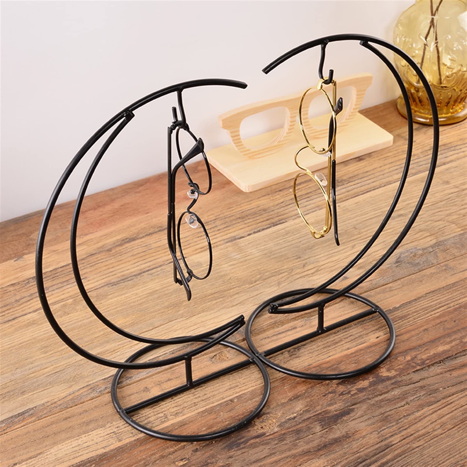 Brillenhalte 2 stücke kreative mond gläser Display Stand schmiedeeisen Regal anzeige hängende hügelshalterung Fenster dienste personalisierte dekorative Requisiten Brillenständer