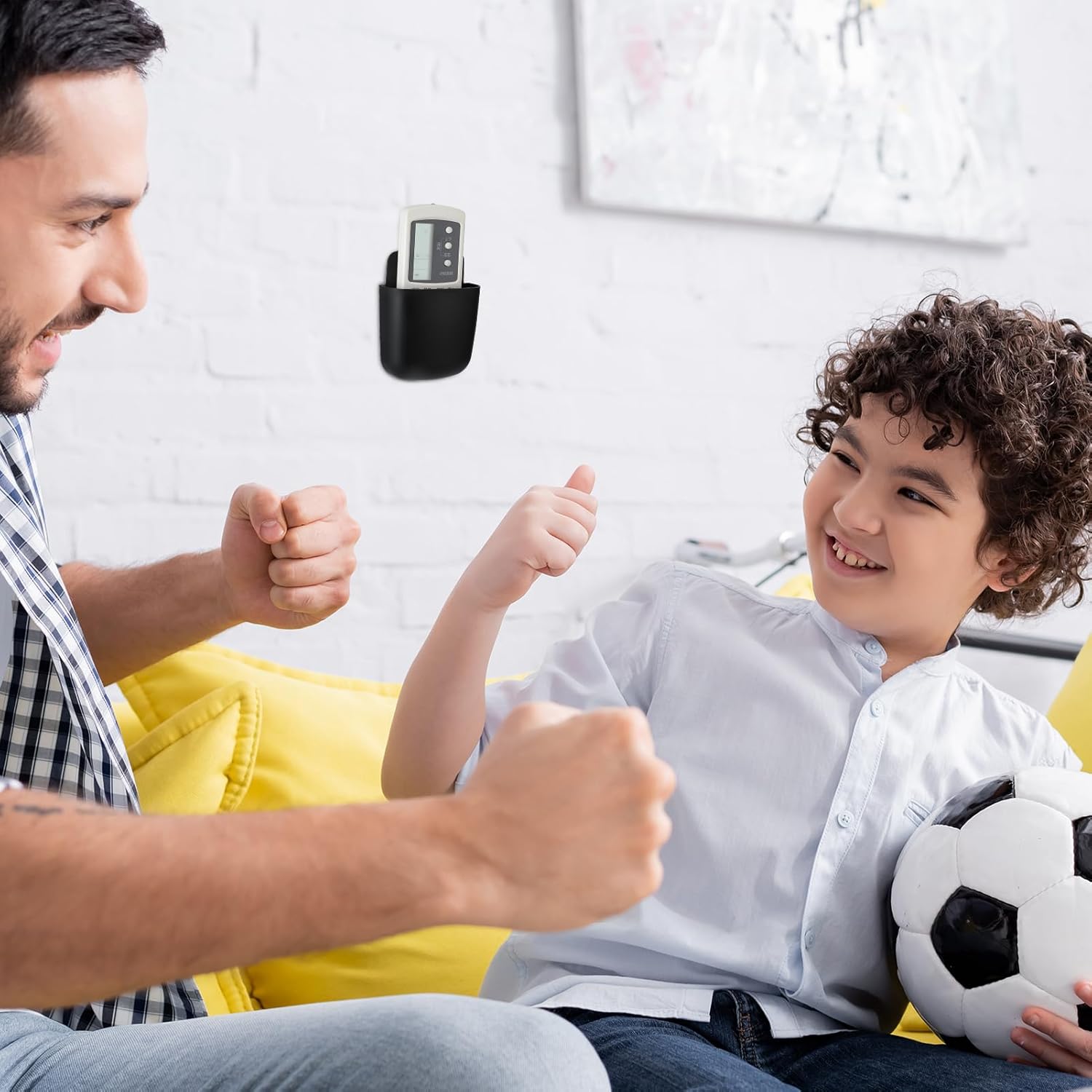 12 Pcs Black Remote Control Holder Wall Mount, Self-Adhesive Wall Phone Holder, Storage Box Organizer - Image 7