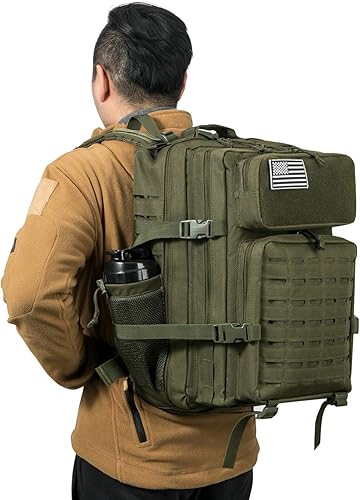 Miniatura 120 de QT&QY Mochilas tácticas militares para hombres, mochila Molle de 35 L, 45 L, bolsa grande de 3 días, mochila de senderismo con soporte para botella