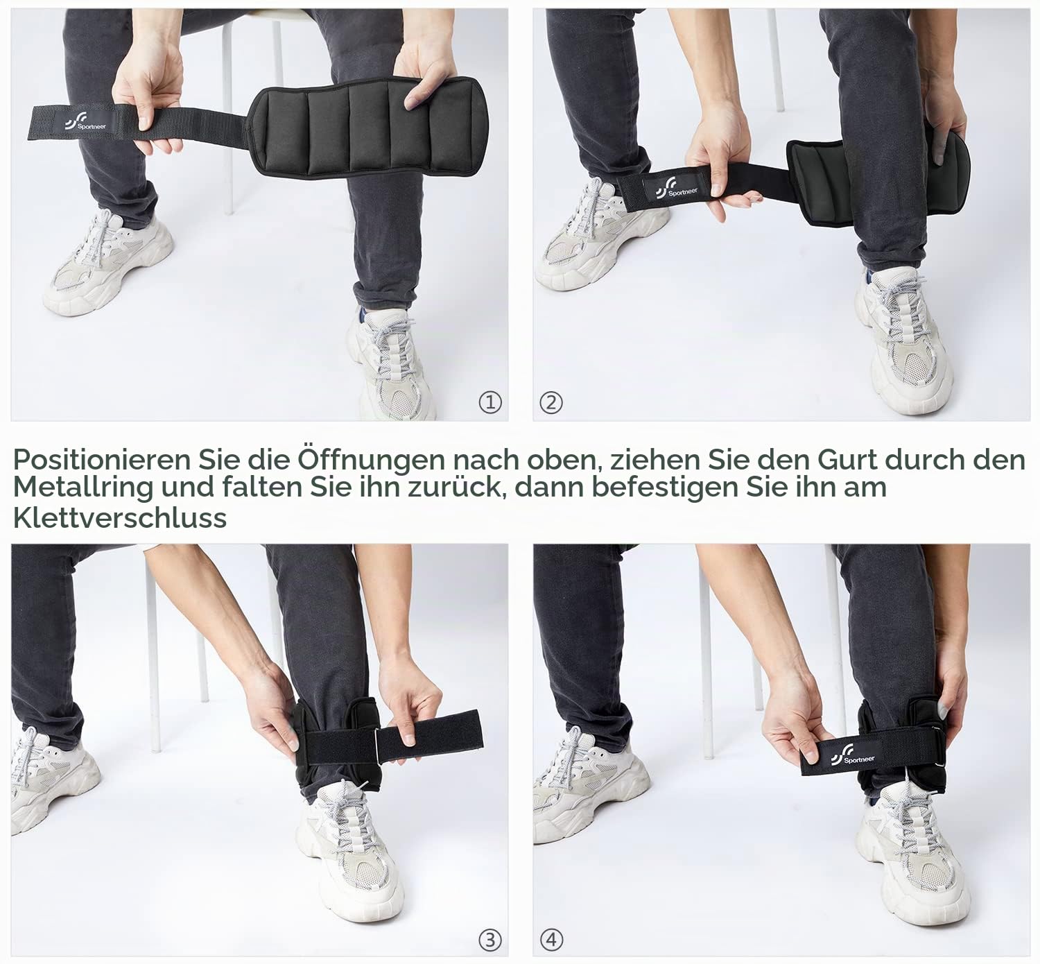 Sportneer Verstellbare Gewichtsmanschetten für Füße oder Handgelenke, 0,7–3 kg pro Knöchel, 1,4–6 kg pro Paar