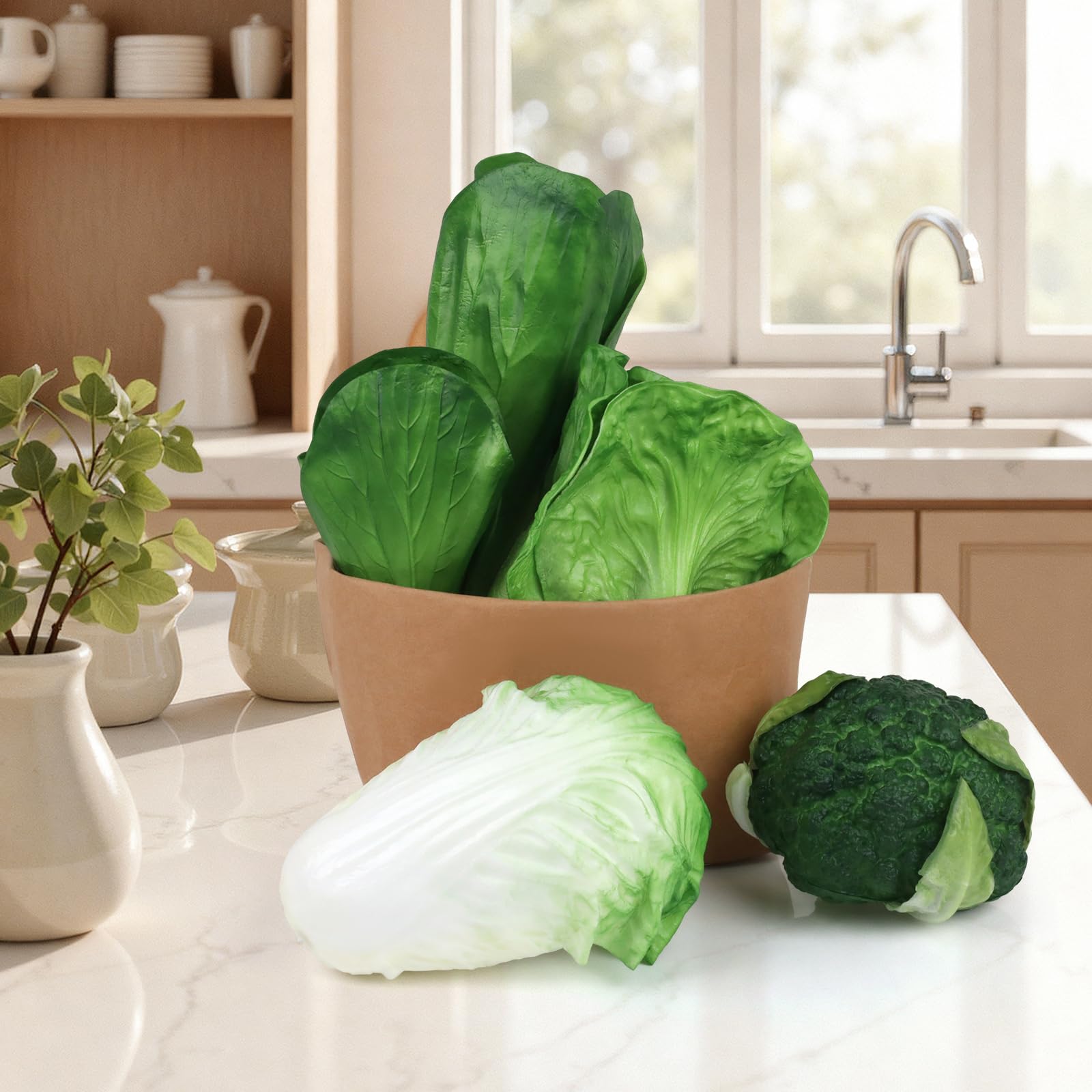 Woration Realistic Fake Vegetables Fruit Artificial Lifelike Food Props Kitchen Home Decorative