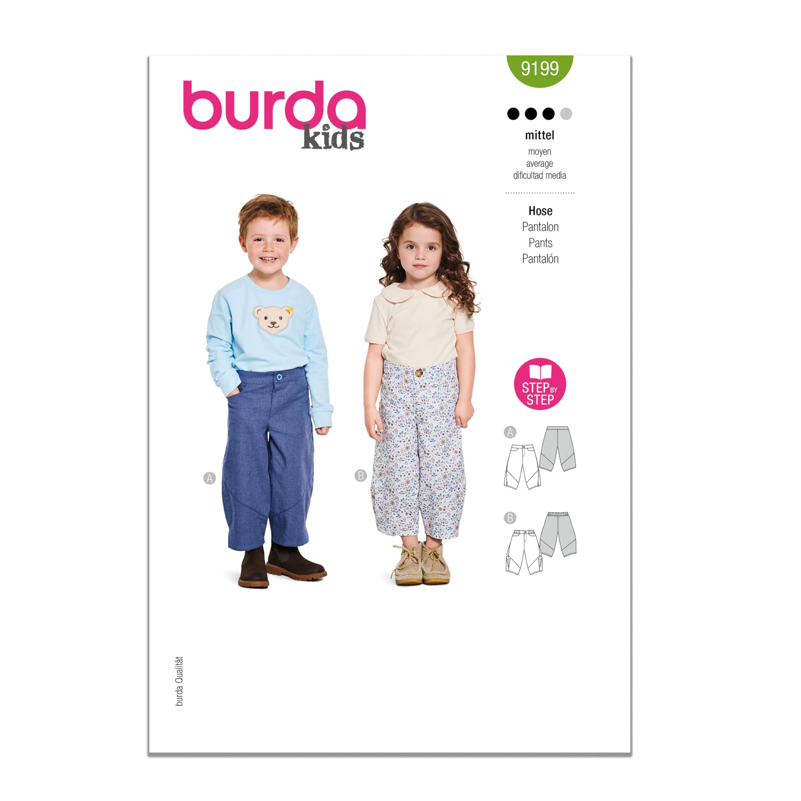 Burda Sewing Pattern X09199BURDA Burda Style Pattern 9199 Children's Bloomers and Cardigan 4-11 (104-146)
