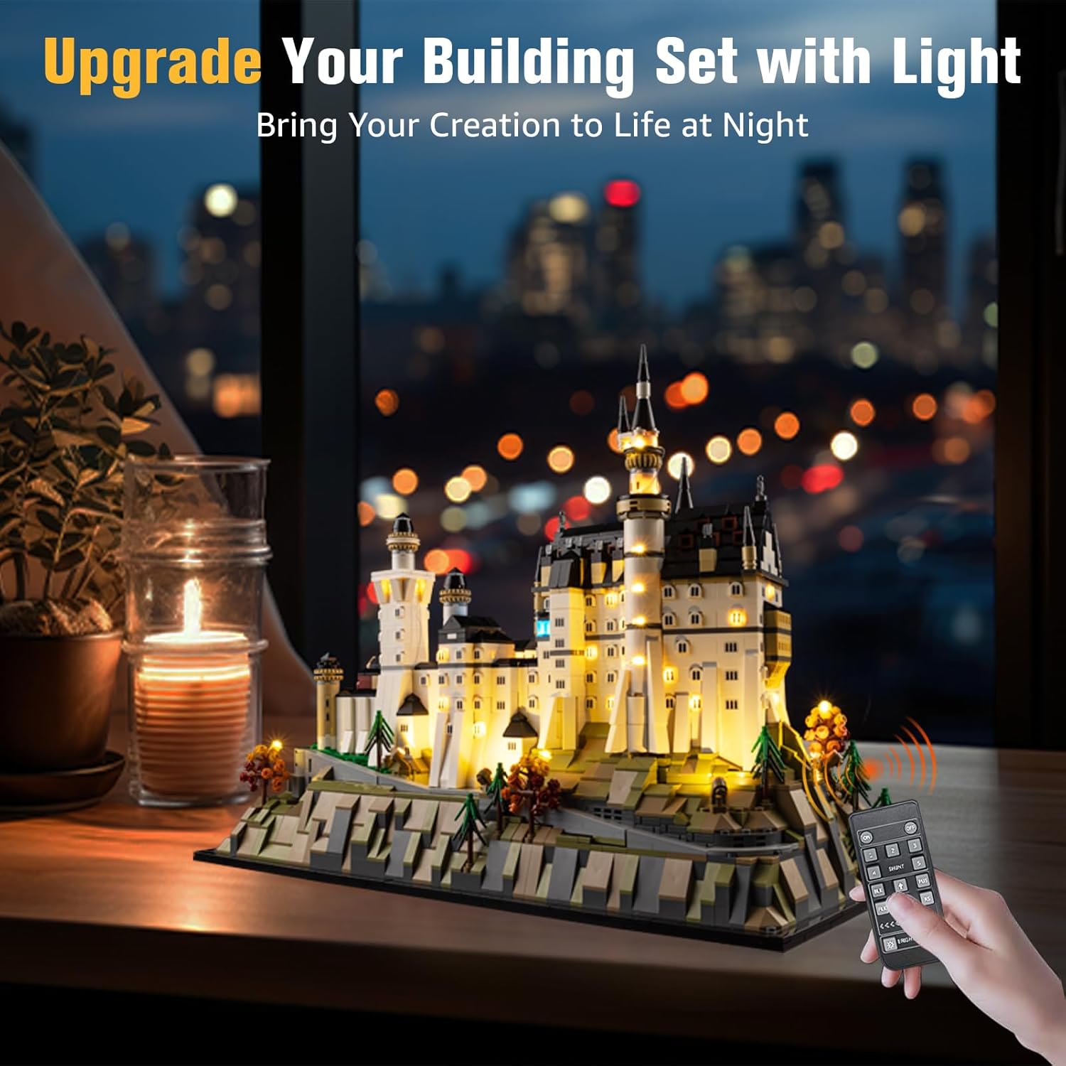 BrickSoul LED RC Light Up Kit Compatible with Lego Neuschwanstein Castle 21063 Building Set for Adults, Upgraded RC Version with Brightness and Light Adjustment, Lighting Accessories, Not 21063 Model