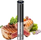 Amazon product image of Sous Vide, Wancle 1100W Immersion Circulator, IPX7 Sous Vide Cooker, Small Space-Saving Design, Sous Vide Machines with Accurate Temperature Control, Black, 120V