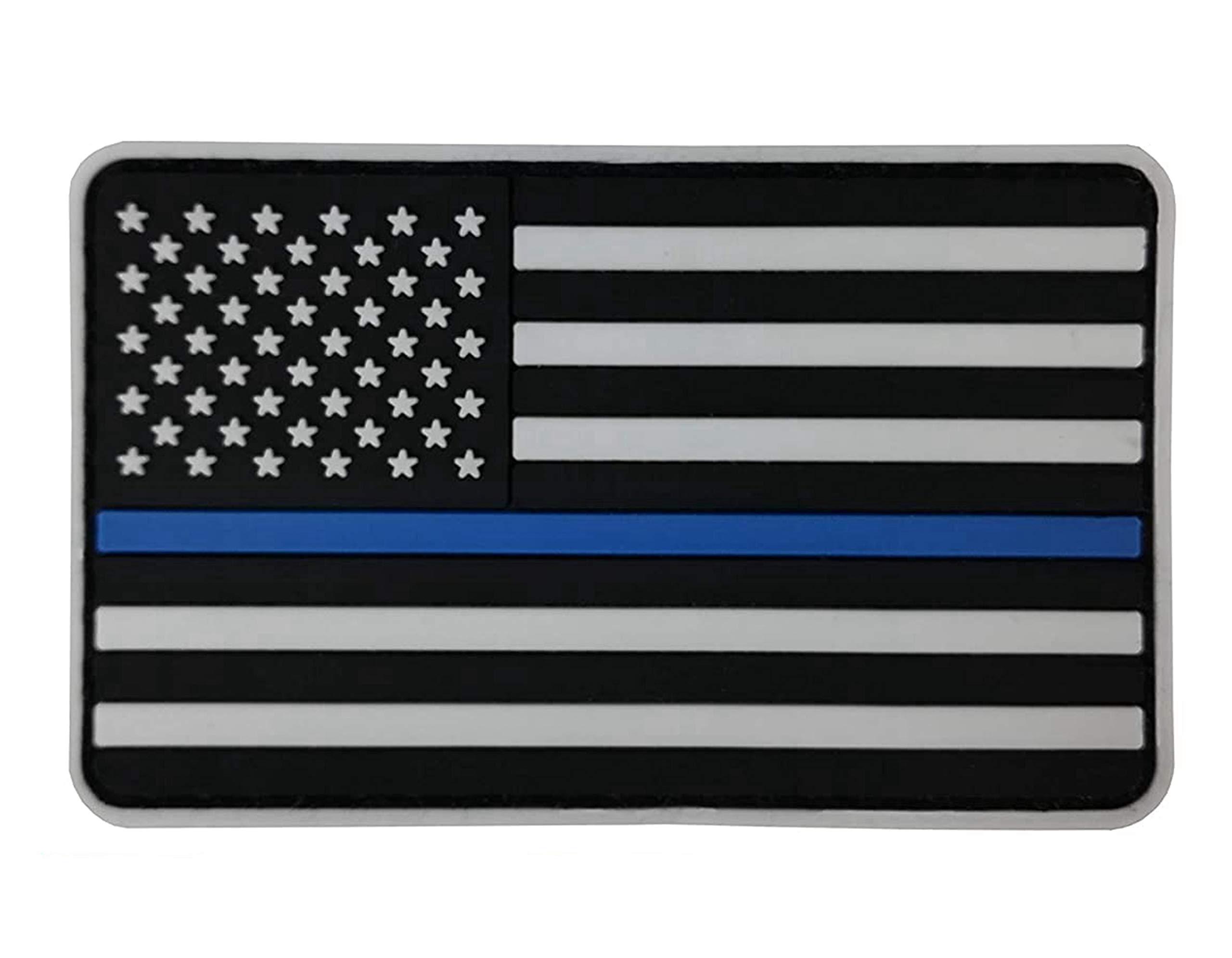 Thin Blue Line USA Flag PVC Morale Patch