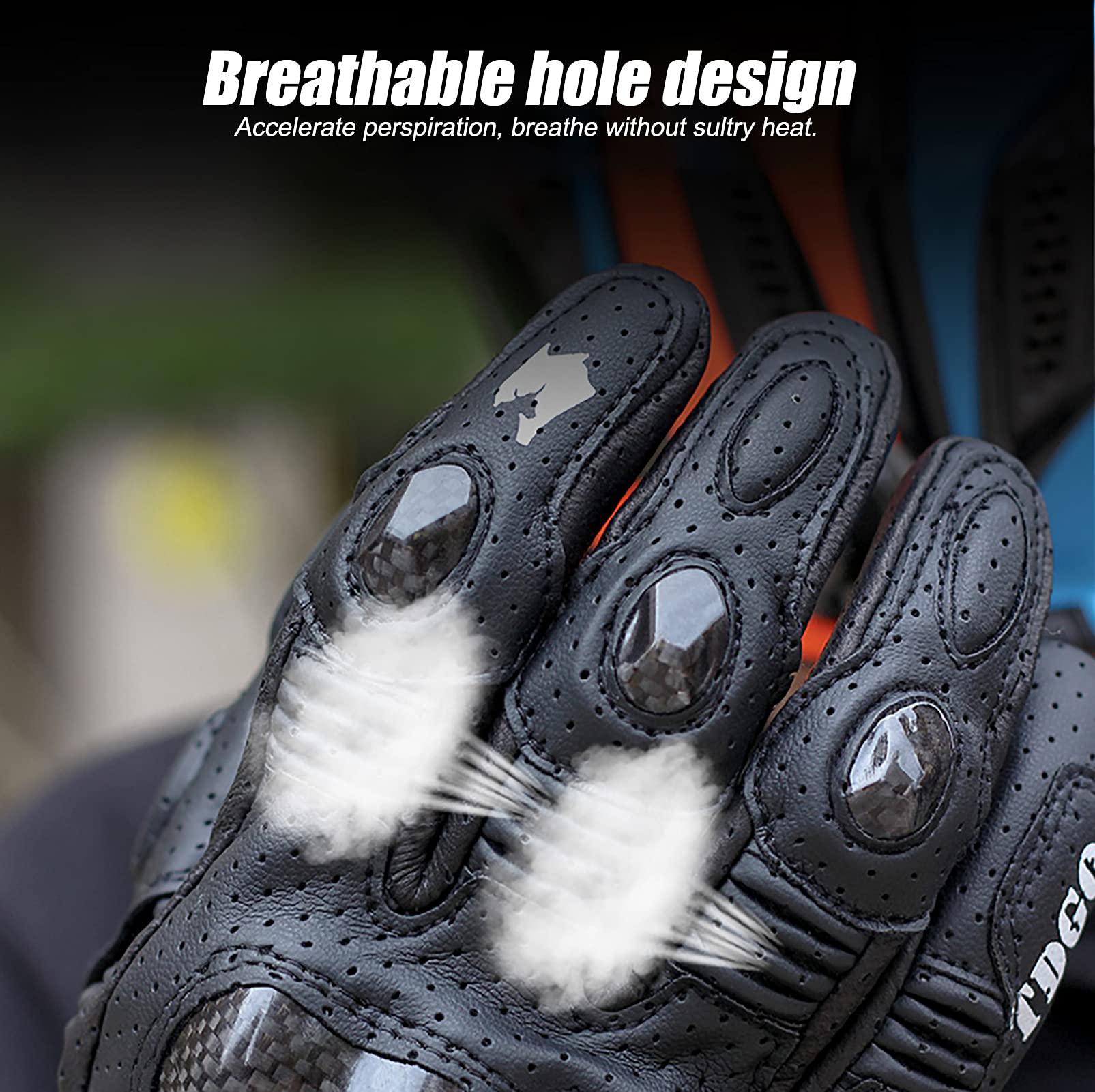 WANGFENG Gants de Moto Tout-Terrain équipement de Cavalier Quatre Saisons d'équitation Gants d'écran Tactile Respirants Anti-Chute Hommes