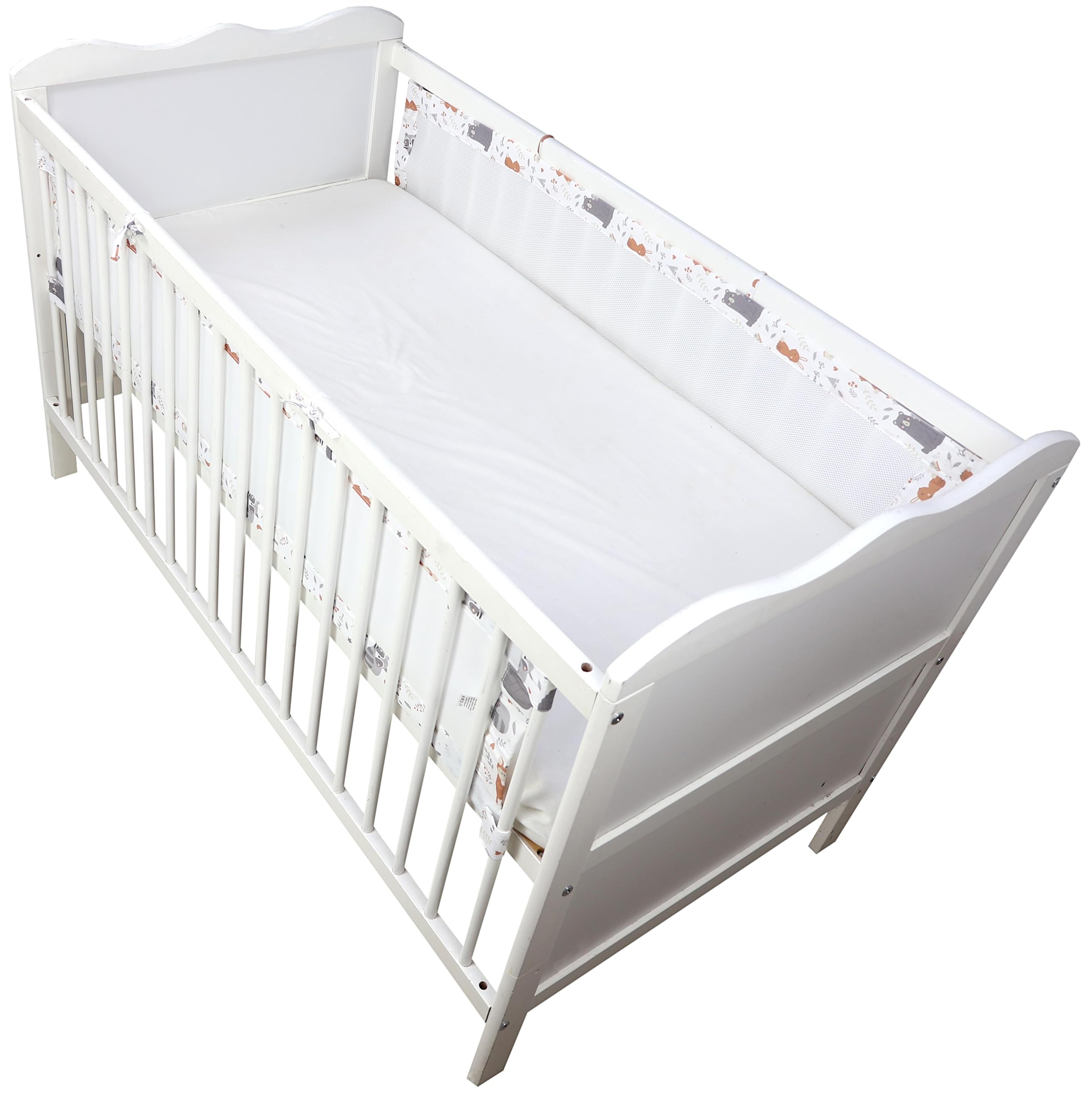 TupTam Bettumrandung Babybett 3D Mesh Nestchen – Gitterstäbe Schutz Netz 2er, Farbe: Wilde Tiere, Größe: ca. 128 x 30 cm (für Babybett 140x70)