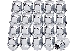 20 Pcs 14x1.5 One-Piece Chrome Lug Nuts for Stock Wheels