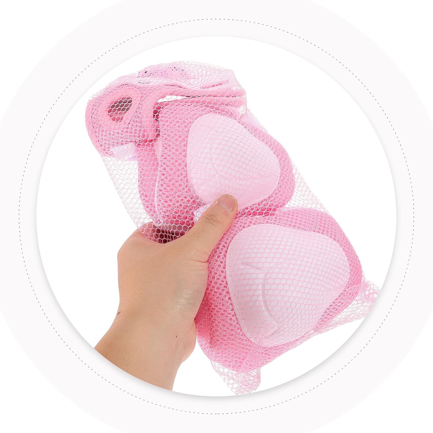 POPETPOP Protective Gear Set and Double-Layer Fixed Strap with Knee Pads Elbow Pads and Wrist Guards Featuring Full Protection Sponge Material for Skateboarding Roller Skating Cycling
