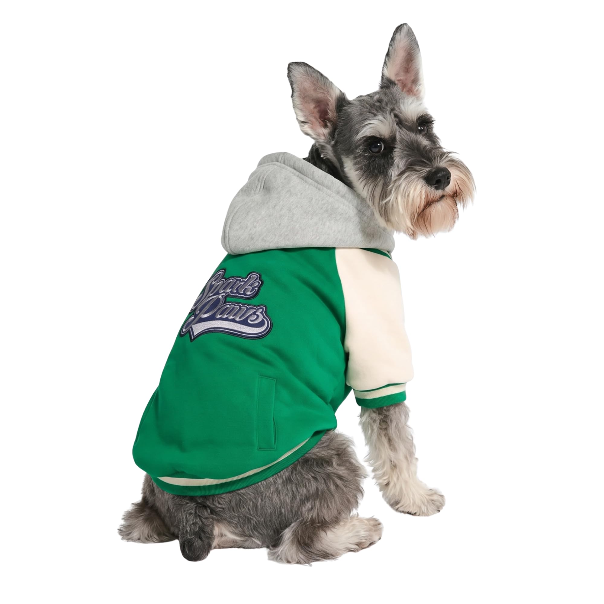 Spark Paws Varsity Dog Jacket - Dog Hoodie Winter Coat for Small Large Dogs