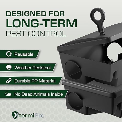 Miniatura 3 de Estación de cebo grande para ratas y ratones, paquete de 4, estaciones de cebo para ratones para exteriores e interiores, resistente a
