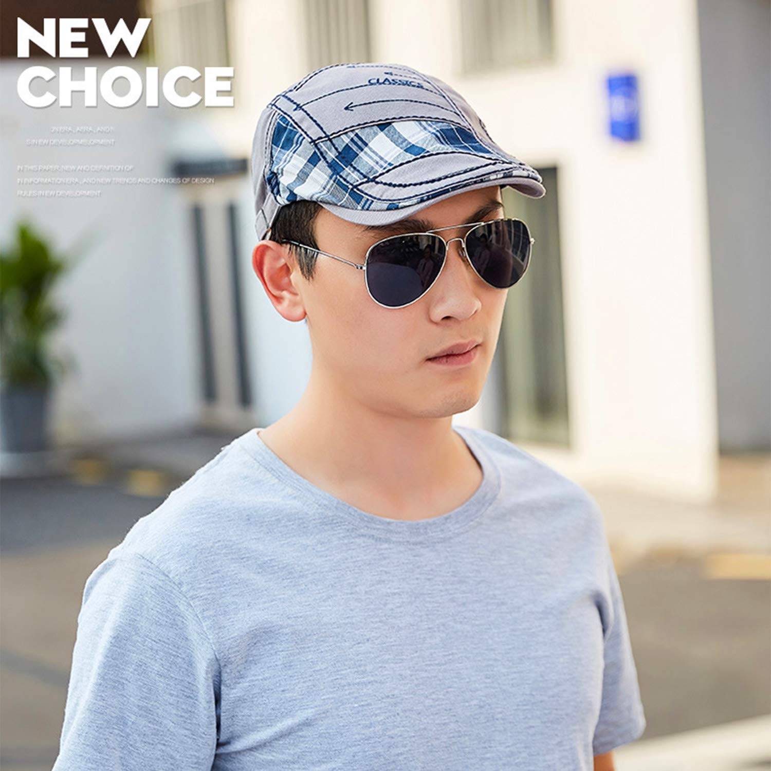 MOACC M Schiebermütze Barret Flat Cap Schirmmütze für Herren Damen, Gatsby Newsboy Cap Baskenmützen Golfermütze