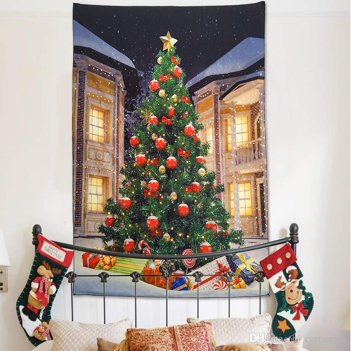Amazon.co.jp: NASKY クリスマスツリータペストリー 壁掛け クリスマス