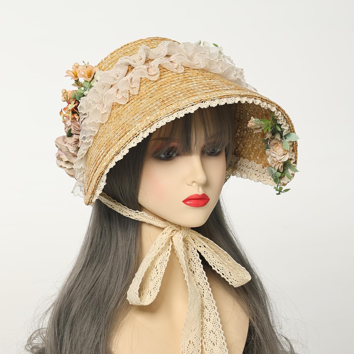 COSDREAMER Cappello Vittoriano da Donna, Stile Vintage, da tè, con Fiori