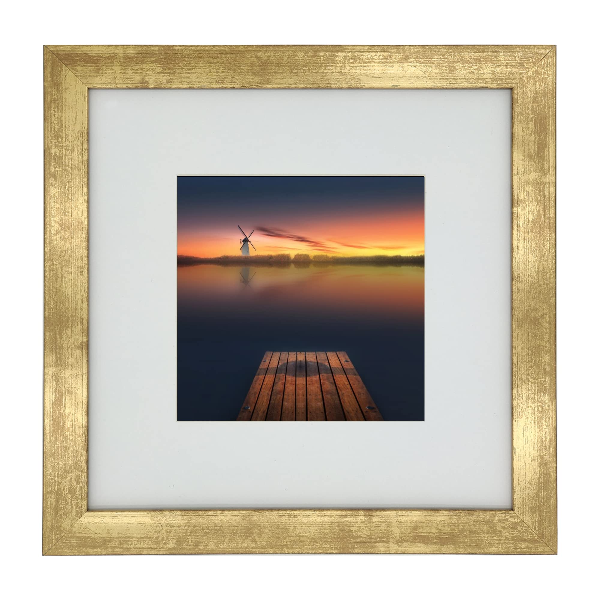 フォトフレーム   PICTURE FRAMES ZXT-parts 5x5 Picture Frame Square Gold Edge Frame. Resin Handmade
