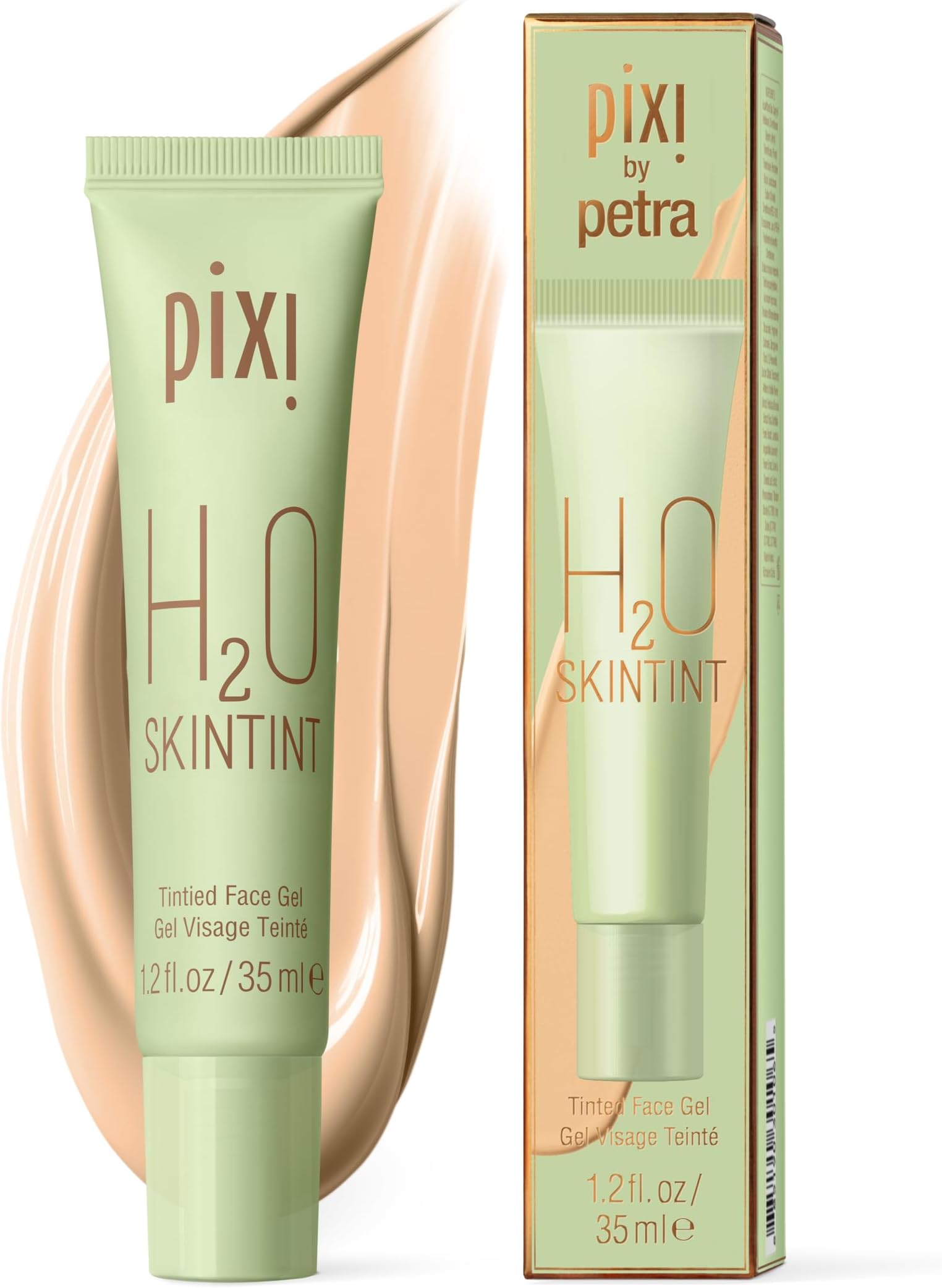 H2O SkinTint | Tinted Face Gel Moisturizer | Lightweight Hydrating Coverage with Hyaluronic Acid | Evens Skin Tone & Reduces Redness | Oil-Free Dewy Finish | Nude | 1.2 fl oz
