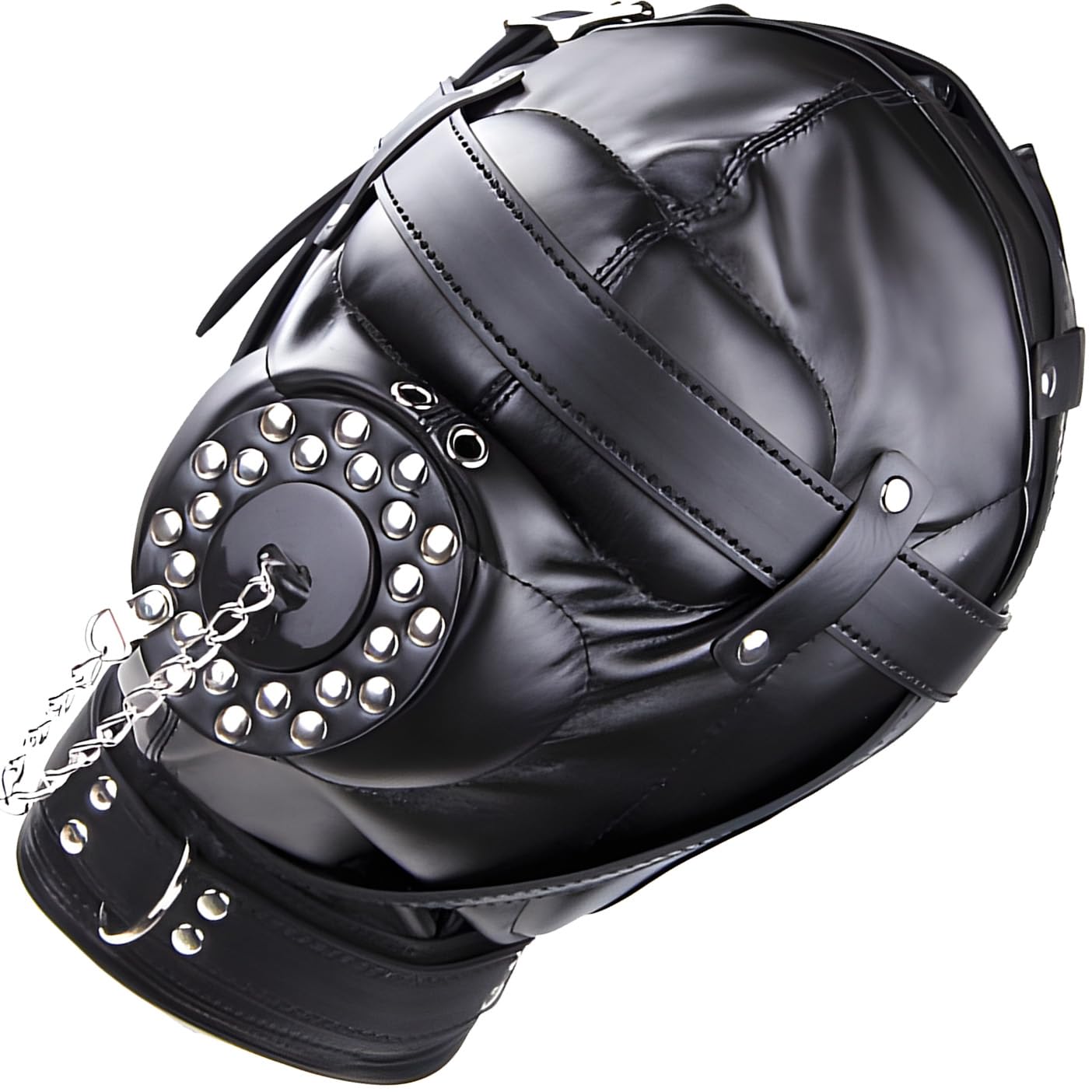 Future of your pleasure Sensual Maschera BDSM in Ecopelle Nera per Uomo – Maschera Fetish Full Face con Museruola e Bocca Regolabile, Accessorio Bondage per Giochi di Coppia, FOPS B23-6