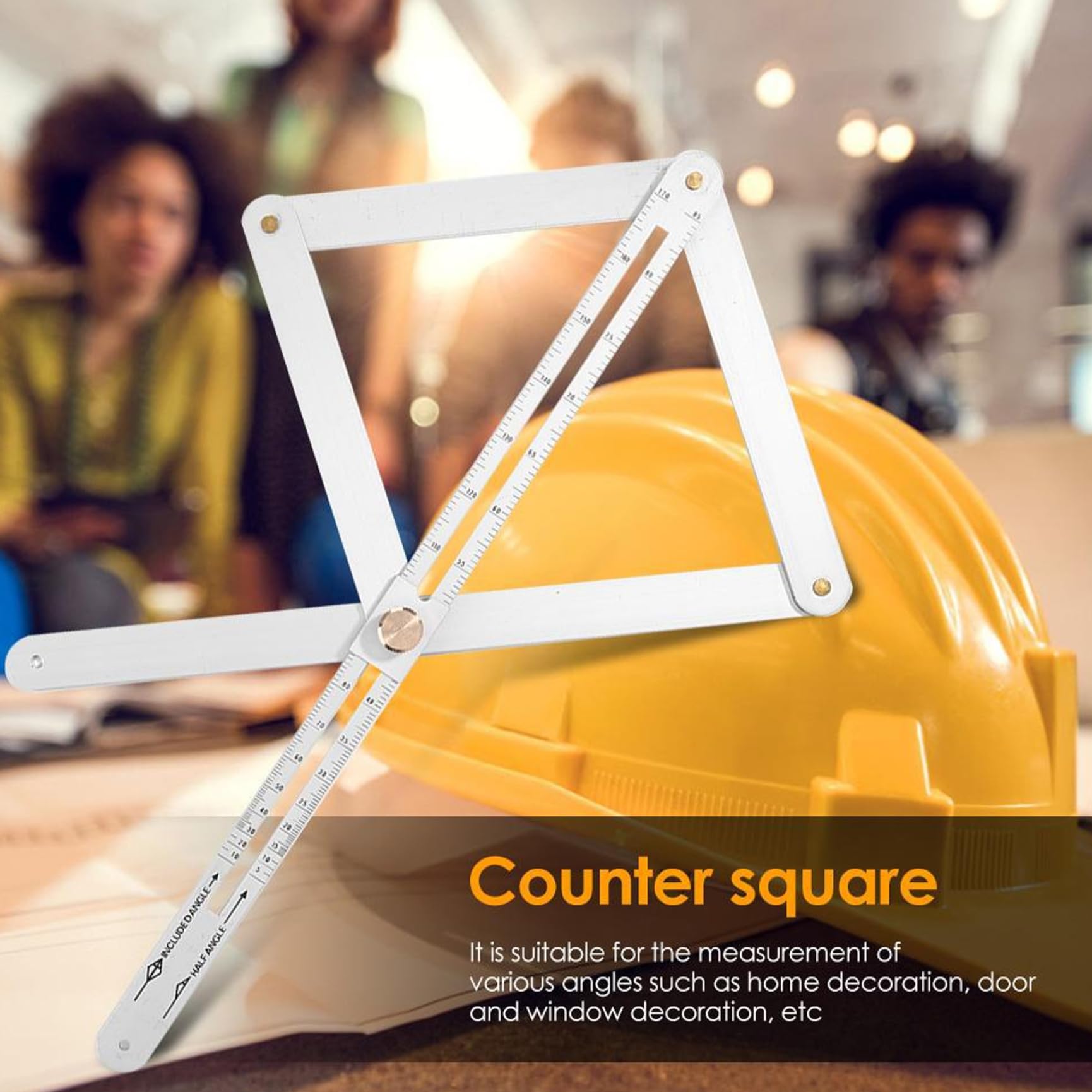 Angle Finder, Aluminum Alloy Retractable Corner Angle Finder with Clear Scale, Multi-Use Miter Saw Protractor for Woodworking