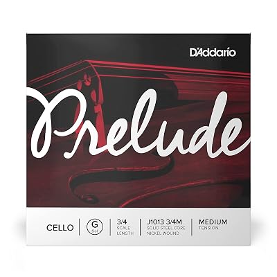 D'Addario Prelude Cello Single G String, 3/4 Scale, Medium Tension