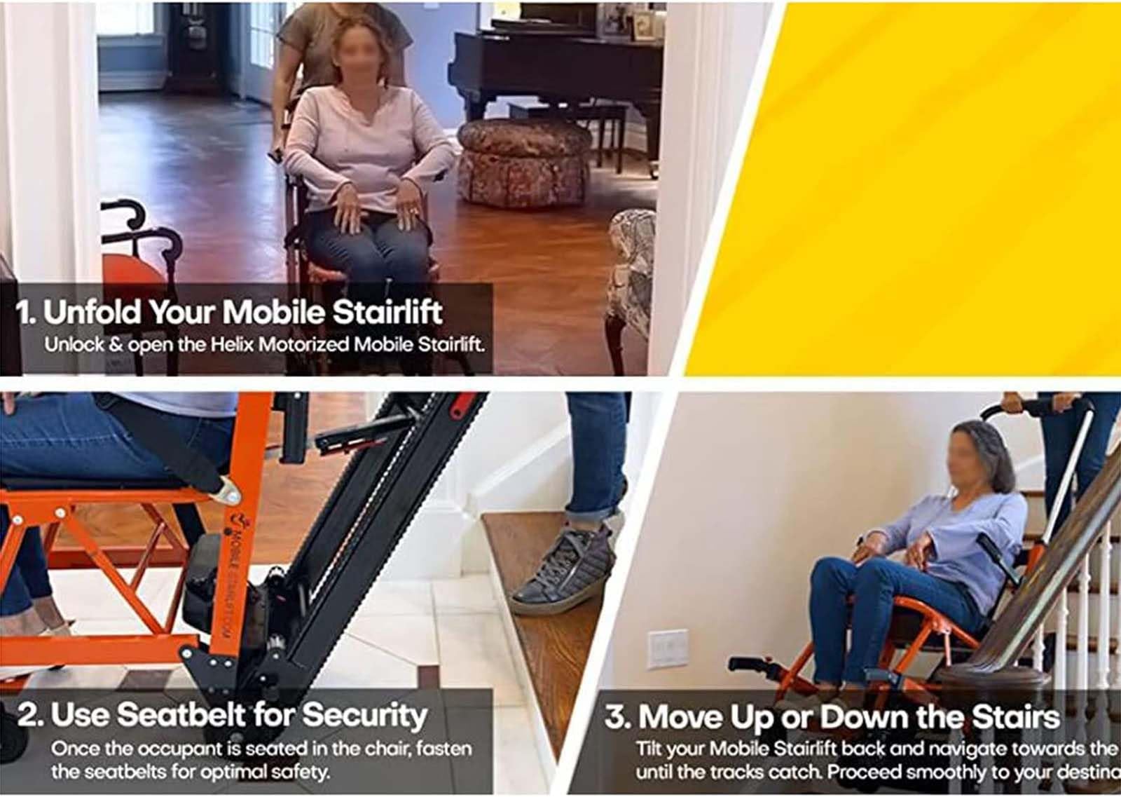 Montascale Elettrico Cingolato Portatile Montascale Pieghevole per Sedia da Scalatore Sedia A Rotelle per Salire Le Scale può Salire E Giù per Le Scale per Disabili E Anziani