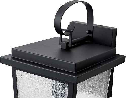 Miniatura 3 de Aplique de pared grande para exteriores, accesorios de luces exteriores negro mate para casa, porche exterior impermeable  farol de patio con vidrio