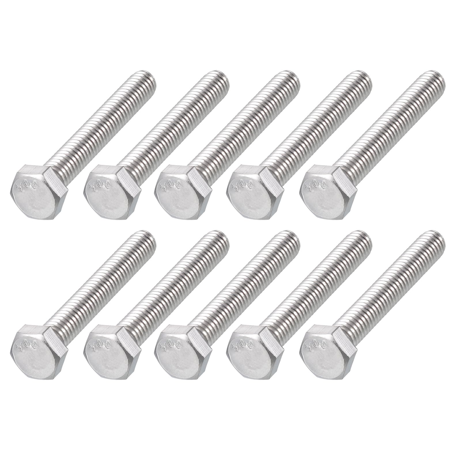 METALLIXITY Hex Head Bolts (5/16-18 x 2-1/4") 15Pcs, 304 Stainless Steel 18-8, Fully Threaded, External Hex Drive