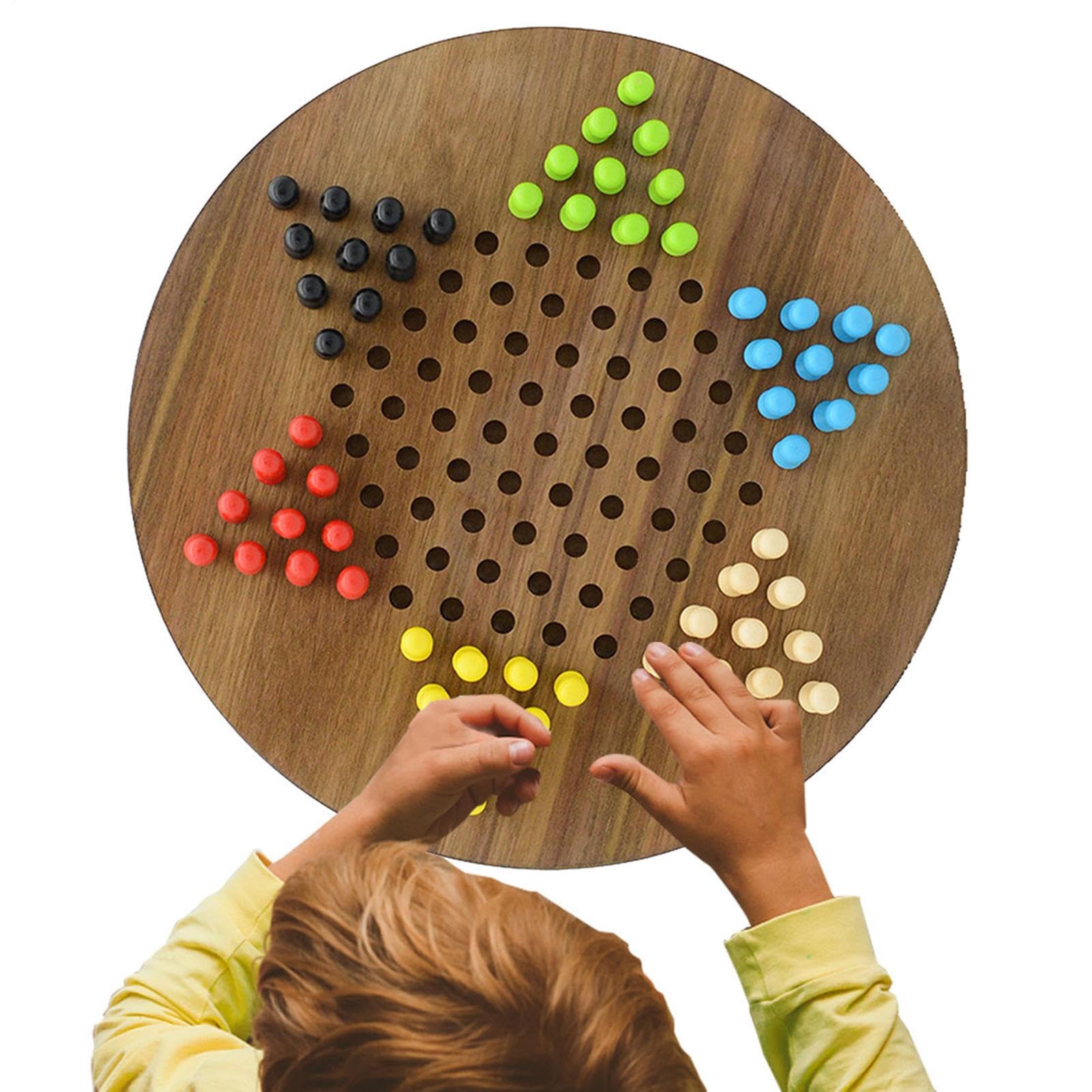 Wooden Checkers - Chinois Checkers Game Board | Ensemble De Jeux De Dames Avec Des Pièces D'échecs En Bois | Ensemble Woode Facile À Transporter Pour La Maison, Les Amis En Plein Air Jouant Et Accesso