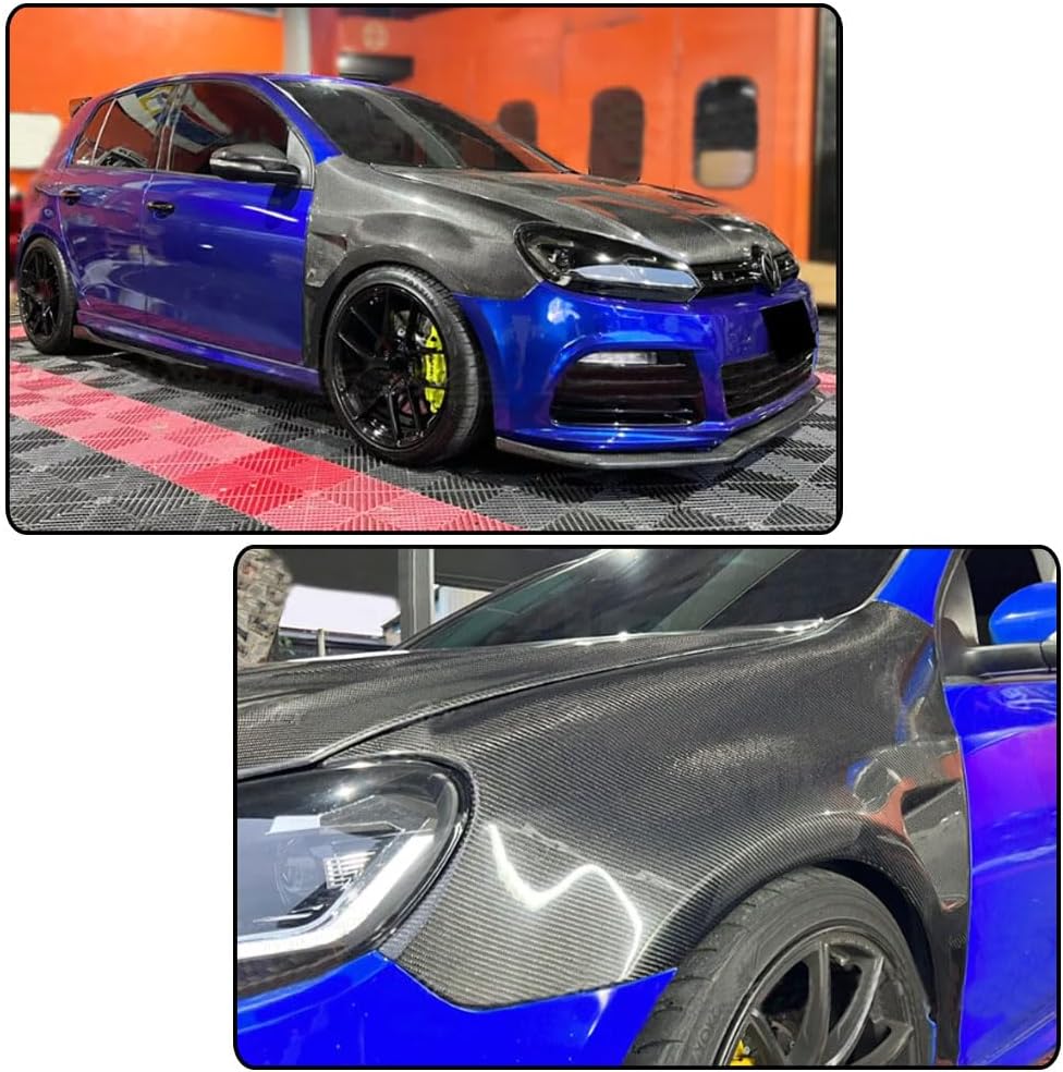 MCARCAR KIT MK6 Carbon Fiber Side Fender Vent for Volkswagen VW Golf 6 MK6 GTI R R20 3Door 5Door Hatchback 2010-2013 Front Air Intake Scoop Cover Trim 1Pair Factory Outlet