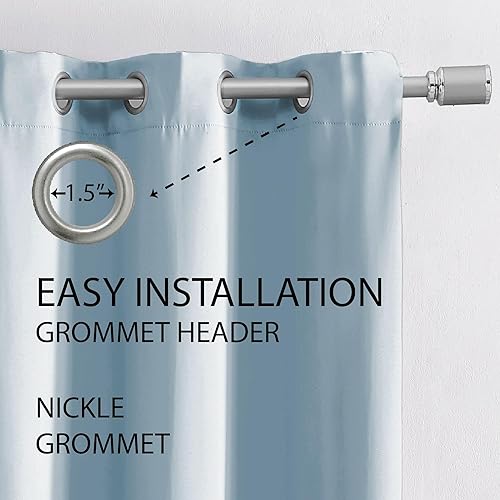 Miniatura 4 de Cathay Home Cortina opaca para oscurecer la habitación, con aislamiento térmico, ahorro de energía, con ojales, tratamiento de ventana para sala de
