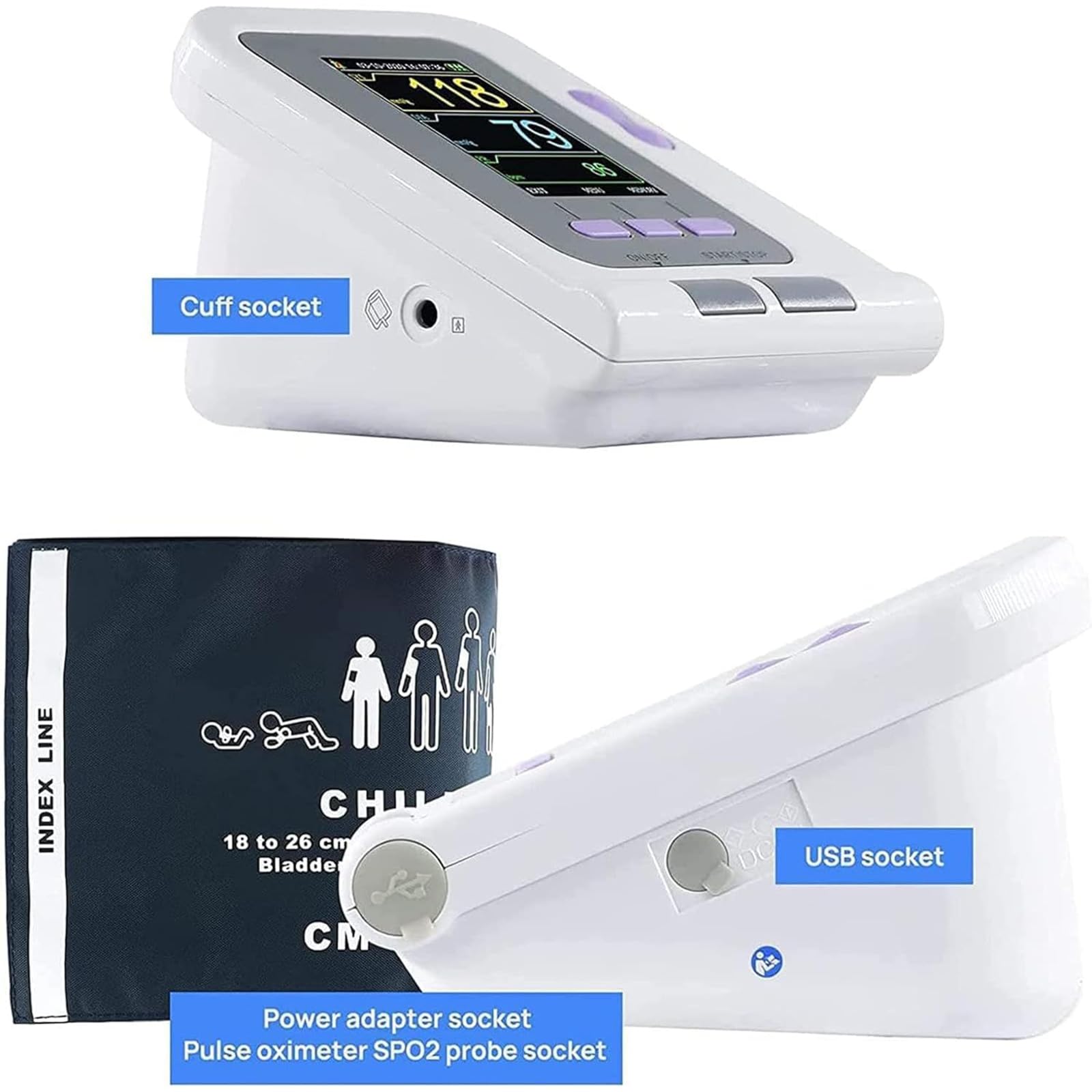 Misuratore Pressione Sanguigna Veterinario, Apparecchiatura Veterinaria Digitale, Sfigmomanometro Elettronico Con 3 Bracciali 3 Modalità, Display Digitale LCD, Per Gatti, Elefanti, Cura Degli Animali