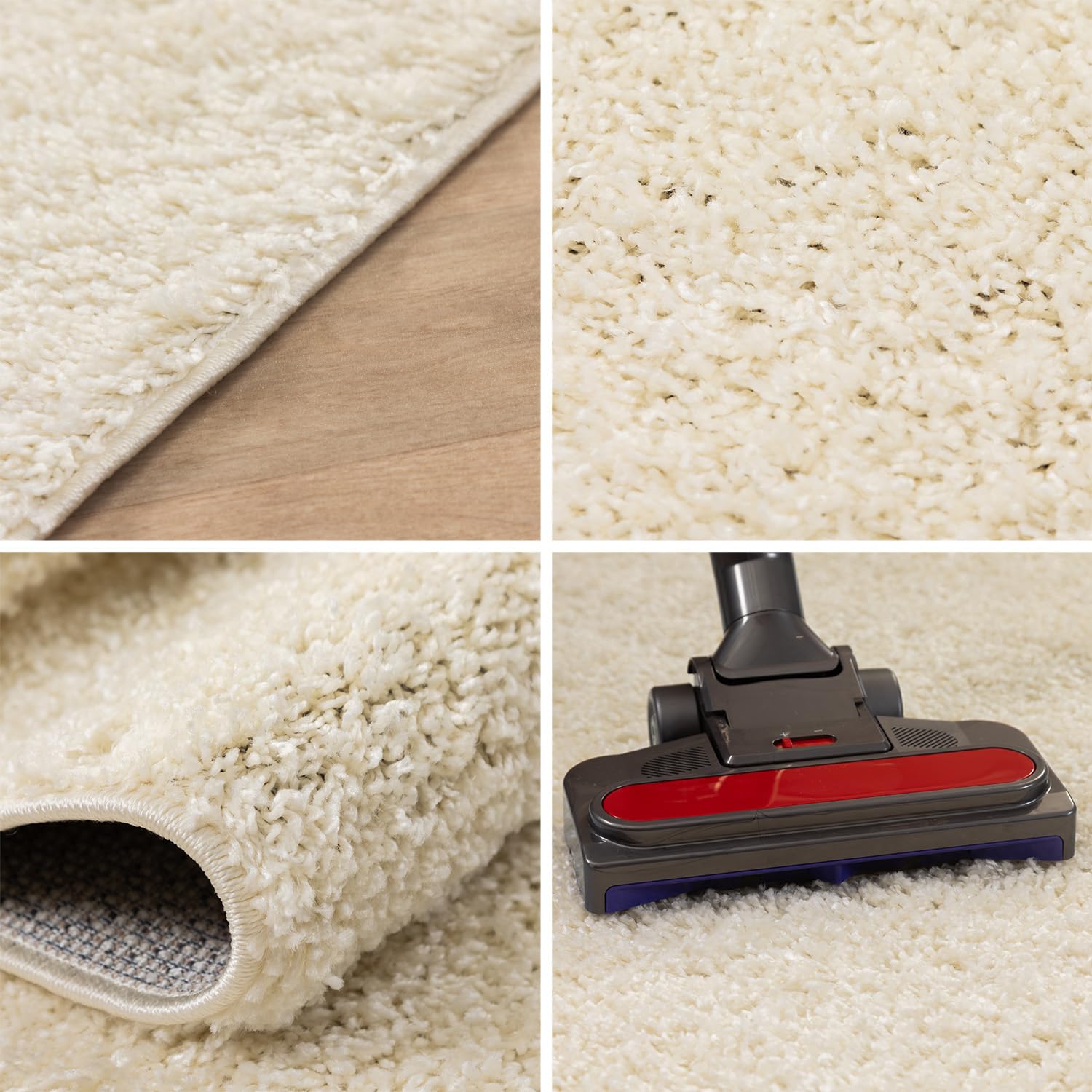 SIMPEX tappeto shaggy a pelo lungo color crema 140x200 cm molto morbido moderno tinta unita versatile per soggiorno camera o ingresso comfort e stile senza tempo