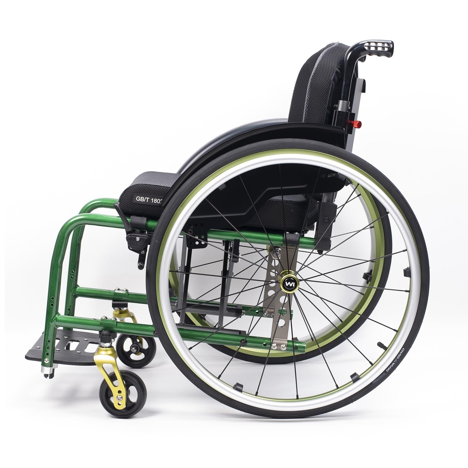 Sedia A Rotelle Sportiva Leggera Pieghevole, Alluminio, Doppio sistema frenante,Sedia A Rotelle da Trasporto,Ruote estraibili con un solo pulsante(A,Seat width 38cm/15in)