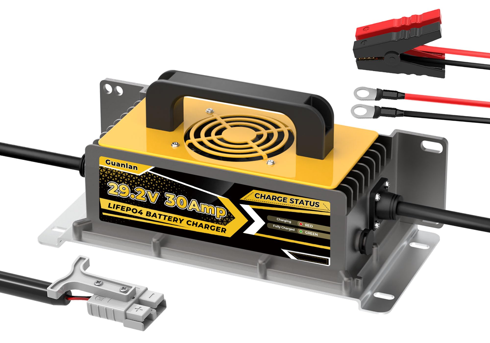 29,2V 30A Cargador de Batería Litio para 24V (25,6V) LiFePO4 Baterías, 24V Cargador de Batería LiFePO4 para Autocaravanas, Barcos, Vehículos Marinos y Sistemas Solar