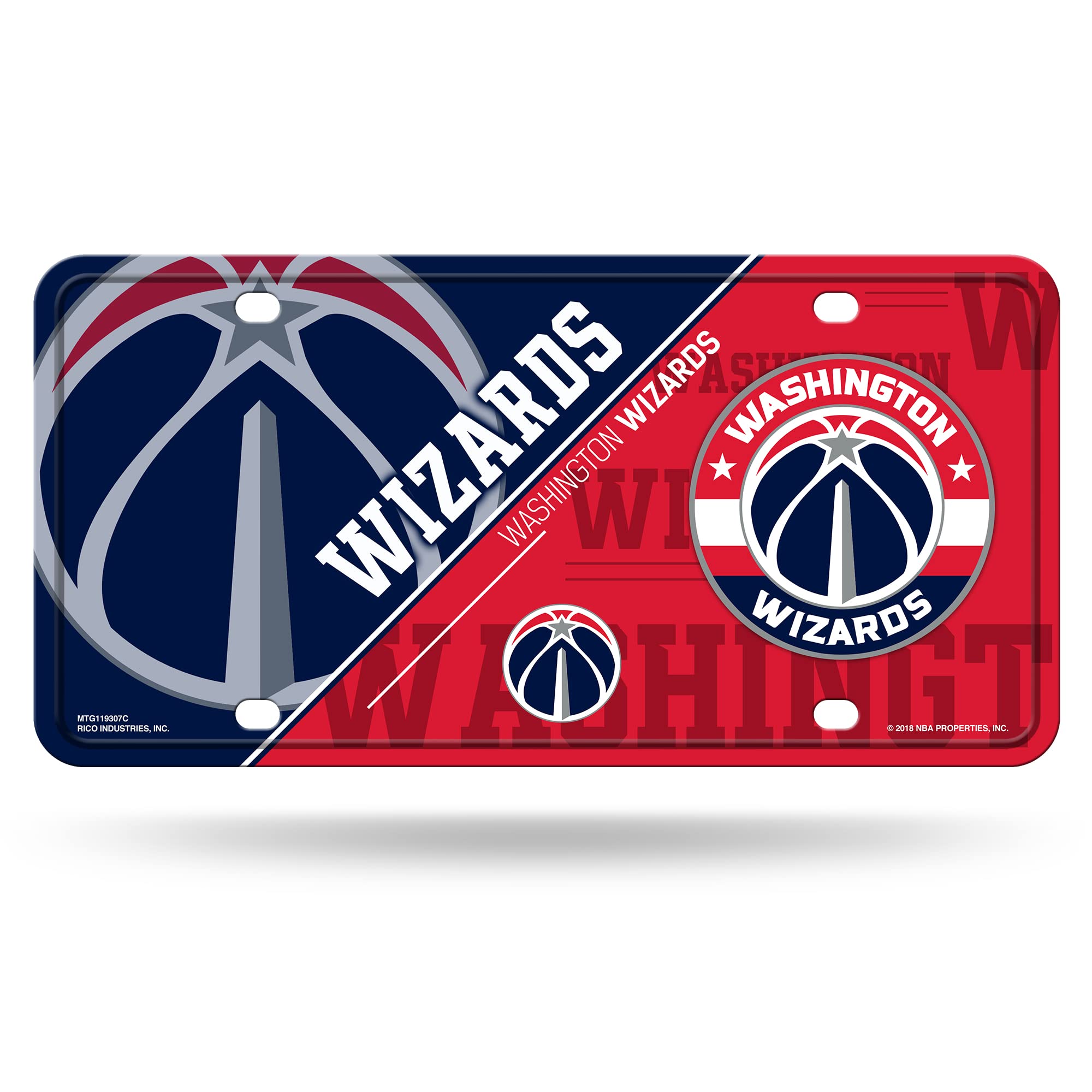 rico industries nba basketball metal auto tag 6" x 12" - great for truck/car/suv