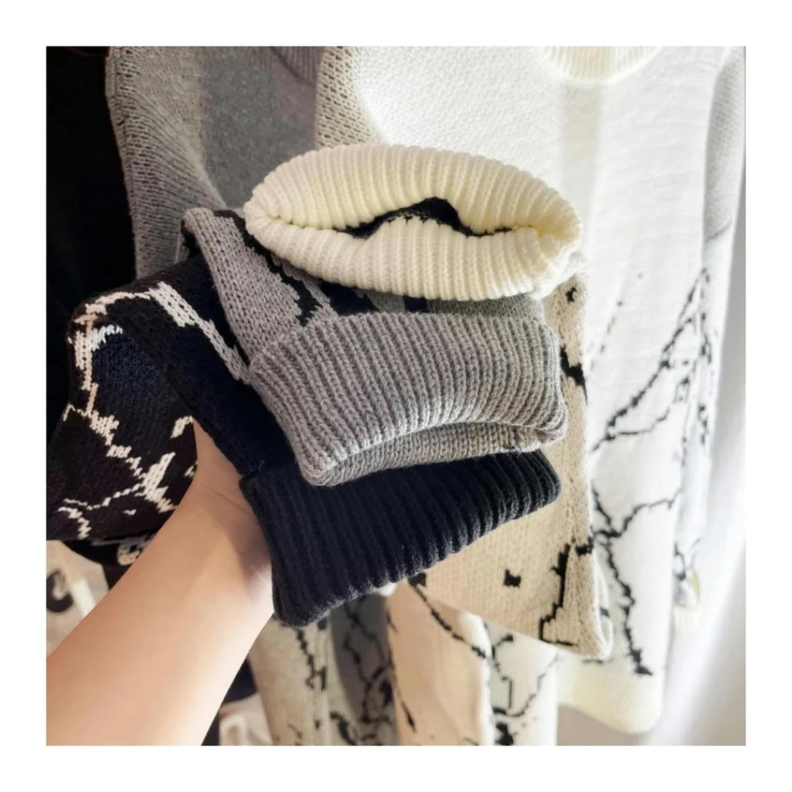 Swetry damskie ubrania topy sweter Streetwear nadruk czarny sweter